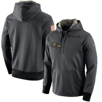Men's Baltimore Ravens Anthracite Salute to Service Player Performance Hoodie Men's Baltimore Ravens Anthracite Salute to Service Player Performance Hoodie
