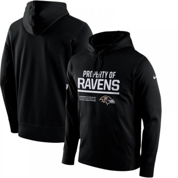 Men's Baltimore Ravens Black Circuit Property Of Performance Pullover Hoodie Men's Baltimore Ravens Black Circuit Property Of Performance Pullover Hoodie