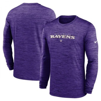 Men's Baltimore Ravens Purple Sideline Team Velocity Performance Long Sleeve T-Shirt Men's Baltimore Ravens Purple Sideline Team Velocity Performance Long Sleeve T-Shirt