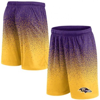 Men's Baltimore Ravens Purple/Yellow Ombre Shorts Men's Baltimore Ravens Purple/Yellow Ombre Shorts