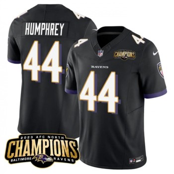 Men's Baltimore Ravens #44 Marlon Humphrey Black 2023 F.U.S.E. AFC North Champions Vapor Limited Football Jersey Men's Baltimore Ravens #44 Marlon Humphrey Black 2023 F.U.S.E. AFC North Champions Vapor Limited Football Jersey
