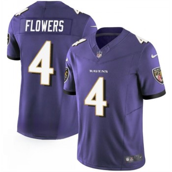 Men's Baltimore Ravens #4 Zay Flowers Purple 2023 F.U.S.E. Vapor Limited Football Jersey Men's Baltimore Ravens #4 Zay Flowers Purple 2023 F.U.S.E. Vapor Limited Football Jersey