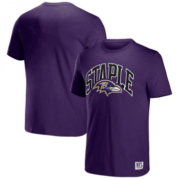 Men's Baltimore Ravens x Staple Purple Logo Lockup T-Shirt Men's Baltimore Ravens x Staple Purple Logo Lockup T-Shirt