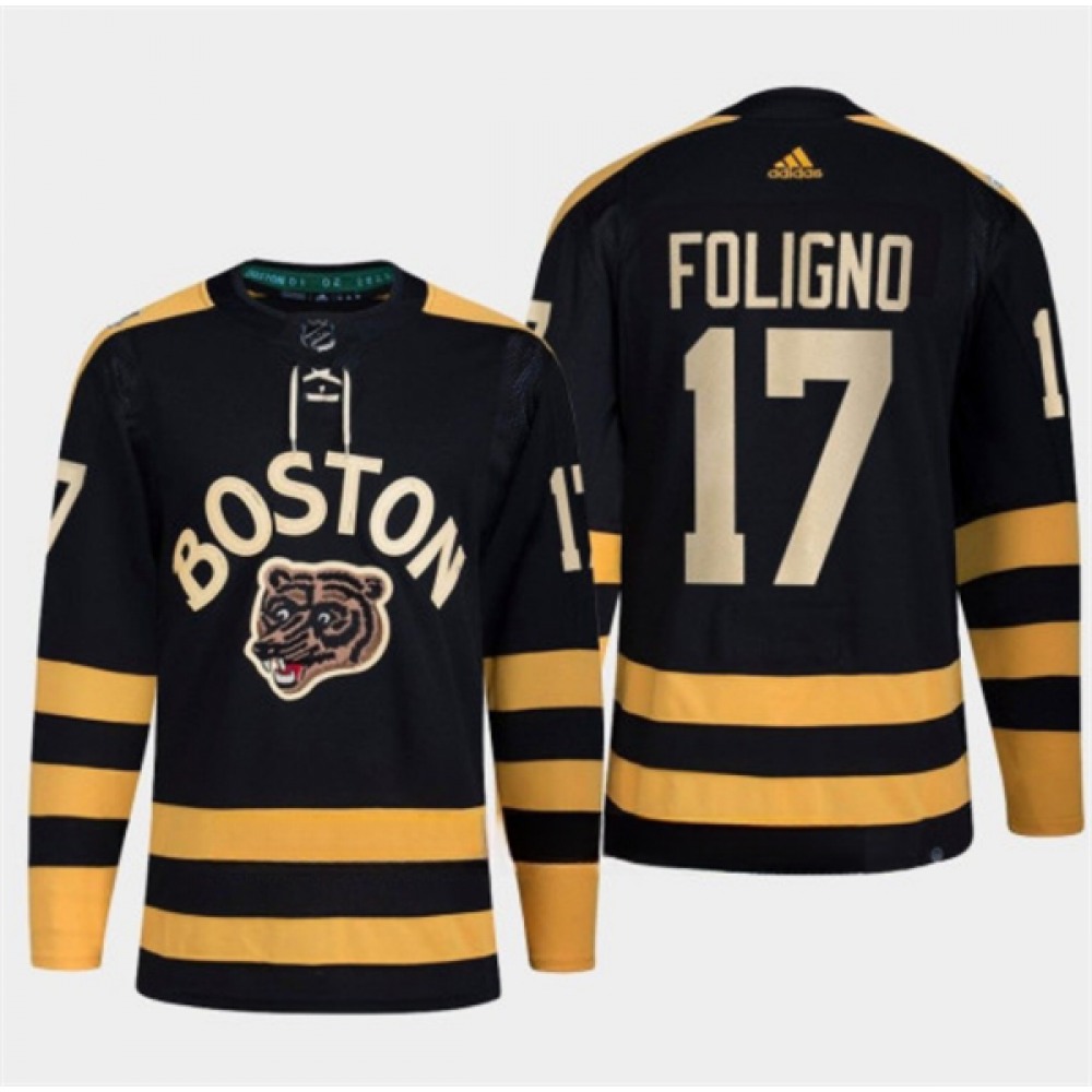 Men's Boston Bruins #17 Nick Foligno Black Classic Primegreen Stitched Jersey