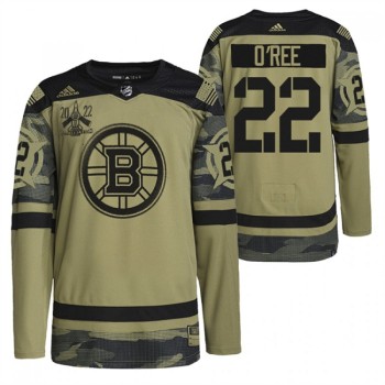 Men's Boston Bruins #22 Willie O'Ree 2022 Camo Military Appreciation Night Stitched Jersey Men's Boston Bruins #22 Willie O'Ree 2022 Camo Military Appreciation Night Stitched Jersey