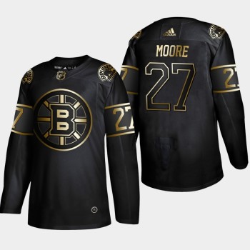 Men's Boston Bruins #27 John Moore Black Golden Edition Stitched NHL Jersey Men's Boston Bruins #27 John Moore Black Golden Edition Stitched NHL Jersey