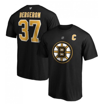 Men's Boston Bruins #37 Patrice Bergeron Black T-Shirt Men's Boston Bruins #37 Patrice Bergeron Black T-Shirt