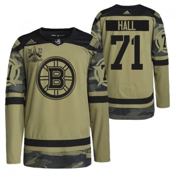 Men's Boston Bruins #71 Taylor Hall 2022 Camo Military Appreciation Night Stitched Jersey Men's Boston Bruins #71 Taylor Hall 2022 Camo Military Appreciation Night Stitched Jersey