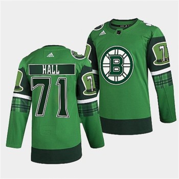 Men's Boston Bruins #71 Taylor Hall 2022 Green St Patricks Day Warm-Up Stitched Jersey Men's Boston Bruins #71 Taylor Hall 2022 Green St Patricks Day Warm-Up Stitched Jersey
