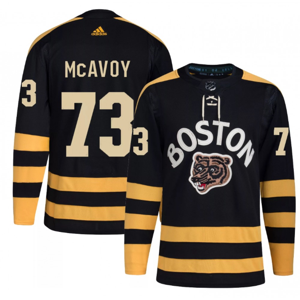 Men's Boston Bruins #73 Charlie McAvoy Black Classic Primegreen Stitched Jersey