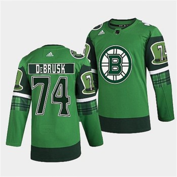 Men's Boston Bruins #74 Jake DeBrusk 2022 Green St Patricks Day Warm-Up Stitched Jersey Men's Boston Bruins #74 Jake DeBrusk 2022 Green St Patricks Day Warm-Up Stitched Jersey