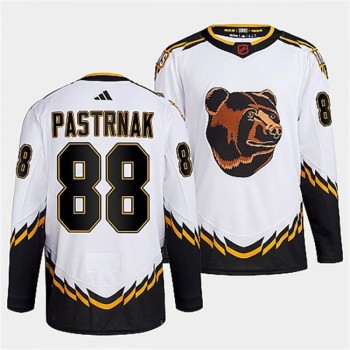 Men's Boston Bruins #88 David Pastrnak White 2022-23 Reverse Retro Stitched Jersey Men's Boston Bruins #88 David Pastrnak White 2022-23 Reverse Retro Stitched Jersey