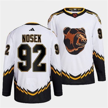 Men's Boston Bruins #92 Tomas Nosek White 2022-23 Reverse Retro Stitched Jersey Men's Boston Bruins #92 Tomas Nosek White 2022-23 Reverse Retro Stitched Jersey