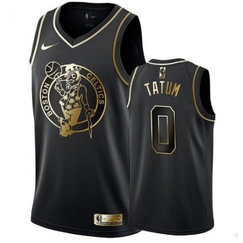 Men's Boston Celtics #0 Jayson Tatum Black Golden Edition Stitched NBA Jersey Men's Boston Celtics #0 Jayson Tatum Black Golden Edition Stitched NBA Jersey