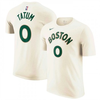 Men's Boston Celtics #0 Jayson Tatum Cream 2023/24 City Edition Name & Number T-Shirt Men's Boston Celtics #0 Jayson Tatum Cream 2023/24 City Edition Name & Number T-Shirt