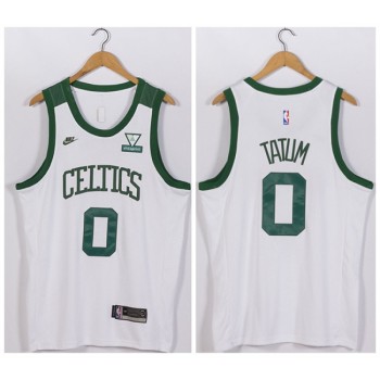 Men's Boston Celtics #0 Jayson Tatum White Vistaprint Patch Stitched Jersey Men's Boston Celtics #0 Jayson Tatum White Vistaprint Patch Stitched Jersey