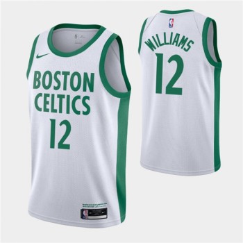 Men's Boston Celtics #12 Grant Williams 2020-21 White City Edition Swingman Stitched NBA Jersey Men's Boston Celtics #12 Grant Williams 2020-21 White City Edition Swingman Stitched NBA Jersey