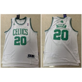 Men's Boston Celtics #20 Ray Allen White Throwback Stitched Jersey Men's Boston Celtics #20 Ray Allen White Throwback Stitched Jersey