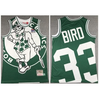 Men's Boston Celtics #33 Larry Bird Green Big Face Throwback Stitched Jersey Men's Boston Celtics #33 Larry Bird Green Big Face Throwback Stitched Jersey