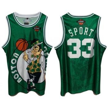 Men's Boston Celtics #33 Larry Bird Green Print Basketball Jersey Men's Boston Celtics #33 Larry Bird Green Print Basketball Jersey