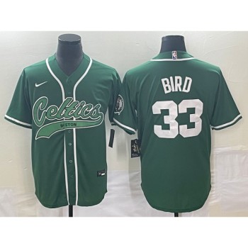 Men's Boston Celtics #33 Larry Bird Green Stitched Baseball Jersey Men's Boston Celtics #33 Larry Bird Green Stitched Baseball Jersey