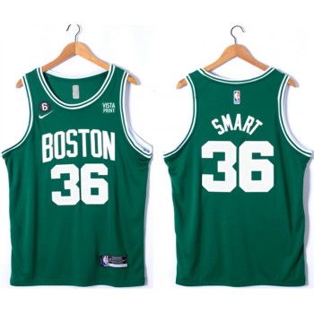 Men's Boston Celtics #36 Marcus Smart Green No.6 Patch Stitched Basketball Jersey Men's Boston Celtics #36 Marcus Smart Green No.6 Patch Stitched Basketball Jersey