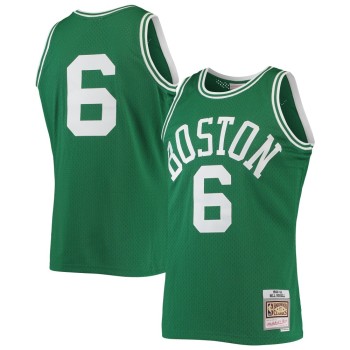 Men's Boston Celtics #6 Bill Russell 1962-63 Green Throwback Stitched Jersey Men's Boston Celtics #6 Bill Russell 1962-63 Green Throwback Stitched Jersey