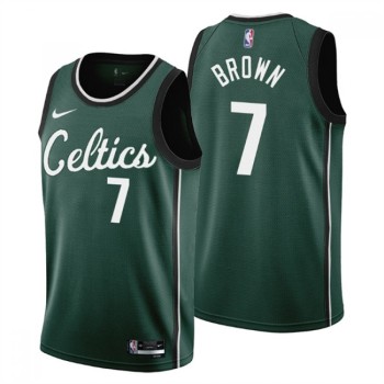 Men's Boston Celtics #7 Jaylen Brown 2022/23 Green City Edition Stitched Jersey Men's Boston Celtics #7 Jaylen Brown 2022/23 Green City Edition Stitched Jersey