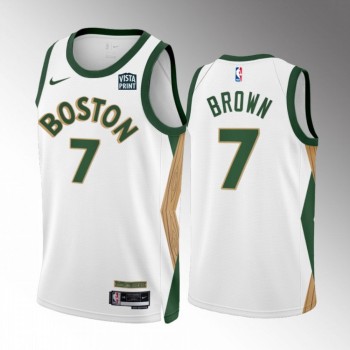 Men's Boston Celtics #7 Jaylen Brown White 2023/24 City Edition Stitched Basketball Jersey Men's Boston Celtics #7 Jaylen Brown White 2023/24 City Edition Stitched Basketball Jersey
