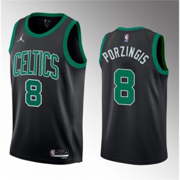 Men's Boston Celtics #8 Kristaps Porzingis Black 2023 Draft Statement Edition Stitched Basketball Jersey Men's Boston Celtics #8 Kristaps Porzingis Black 2023 Draft Statement Edition Stitched Basketball Jersey