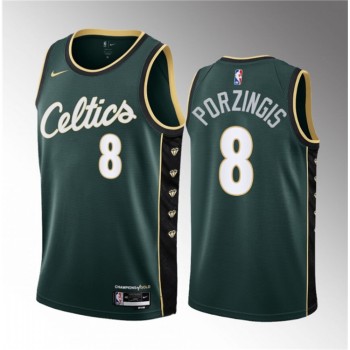 Men's Boston Celtics #8 Kristaps Porzingis Green 2023 Draft City Edition Stitched Basketball Jersey Men's Boston Celtics #8 Kristaps Porzingis Green 2023 Draft City Edition Stitched Basketball Jersey