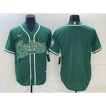 Men's Boston Celtics Blank Green Stitched Baseball Jersey Men's Boston Celtics Blank Green Stitched Baseball Jersey