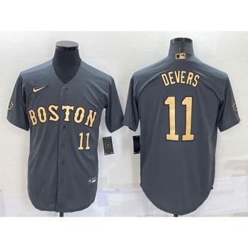 Men's Boston Red Sox #11 Rafael Devers 2022 All-star Charcoal Cool Base Stitched Jersey Men's Boston Red Sox #11 Rafael Devers 2022 All-star Charcoal Cool Base Stitched Jersey