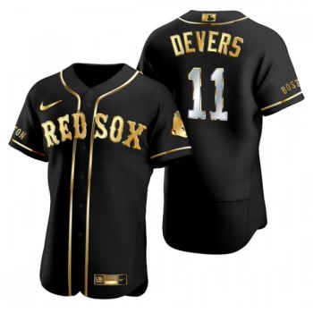 Men's Boston Red Sox #11 Rafael Devers Black Gold Flex base Stitched Baseball Jersey Men's Boston Red Sox #11 Rafael Devers Black Gold Flex base Stitched Baseball Jersey