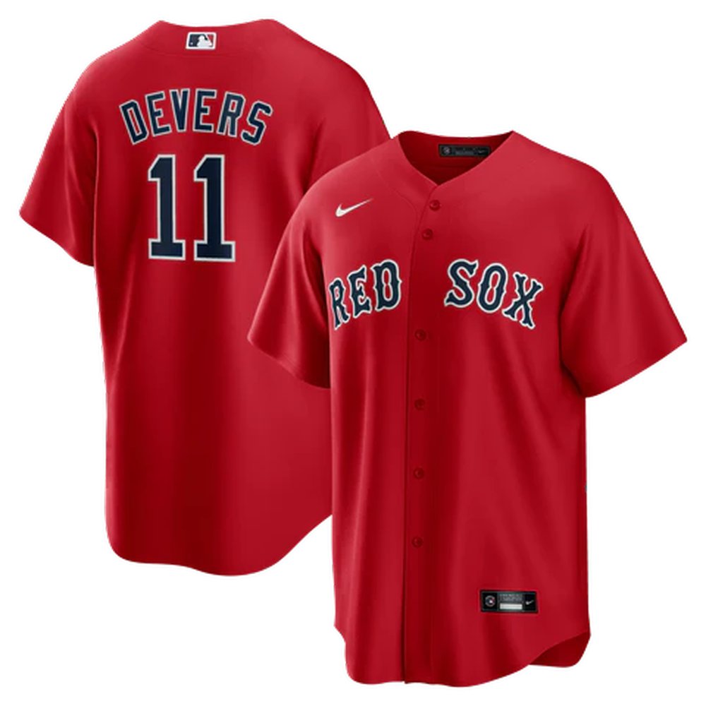 Men's Boston Red Sox #11 Rafael Devers Red Cool Base Stitched Jersey