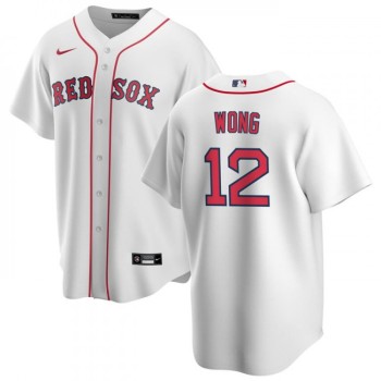 Men's Boston Red Sox #12 Connor Wong White Cool Base Stitched Jersey Men's Boston Red Sox #12 Connor Wong White Cool Base Stitched Jersey