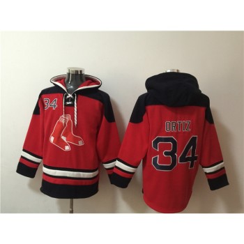 Men's Boston Red Sox #34 David Ortiz Ageless Must-Have Lace-Up Pullover Hoodie Men's Boston Red Sox #34 David Ortiz Ageless Must-Have Lace-Up Pullover Hoodie