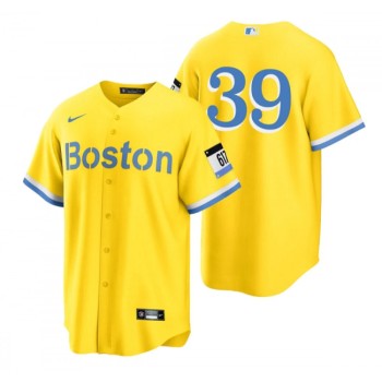 Men's Boston Red Sox #39 Christian Arroyo Gold City Connect Stitched Baseball Jersey Men's Boston Red Sox #39 Christian Arroyo Gold City Connect Stitched Baseball Jersey
