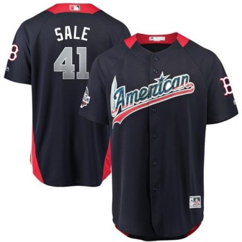 Men's Boston Red Sox #41 Chris Sale Navy 2018 All-Star American League Stitched Jersey Men's Boston Red Sox #41 Chris Sale Navy 2018 All-Star American League Stitched Jersey