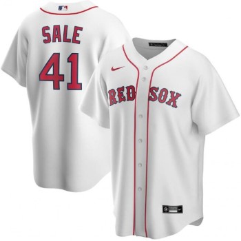 Men's Boston Red Sox #41 Chris Sale White Cool Base Stitched Jersey Men's Boston Red Sox #41 Chris Sale White Cool Base Stitched Jersey