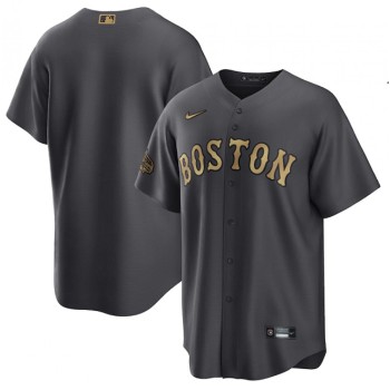 Men's Boston Red Sox Blank 2022 All-star Charcoal Cool Base Stitched Jersey Men's Boston Red Sox Blank 2022 All-star Charcoal Cool Base Stitched Jersey