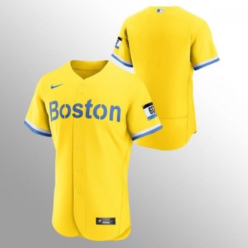 Men's Boston Red Sox Blank Gold 2021 City Connect Flex base Stitched Jersey Men's Boston Red Sox Blank Gold 2021 City Connect Flex base Stitched Jersey