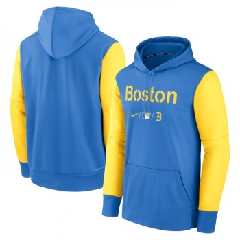Men's Boston Red Sox Blue 2022 City Connect Therma Performance Pullover Hoodie Men's Boston Red Sox Blue 2022 City Connect Therma Performance Pullover Hoodie