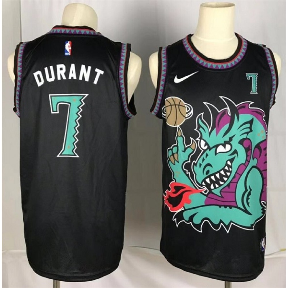Men's Brooklyn Nets #7 Kevin Durant Black Dragon Swingman Stitched NBA Jersey