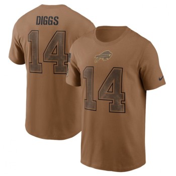 Men's Buffalo Bills #14 Stefon Diggs 2023 Brown Salute To Service Name & Number T-Shirt Men's Buffalo Bills #14 Stefon Diggs 2023 Brown Salute To Service Name & Number T-Shirt