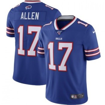 Men's Buffalo Bills #17 Josh Allen Blue 2019 100th Season Vapor Untouchable Limited Stitched NFL Jersey Men's Buffalo Bills #17 Josh Allen Blue 2019 100th Season Vapor Untouchable Limited Stitched NFL Jersey