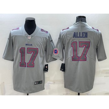 Men's Buffalo Bills #17 Josh Allen Grey With Patch Atmosphere Fashion Stitched Jersey Men's Buffalo Bills #17 Josh Allen Grey With Patch Atmosphere Fashion Stitched Jersey
