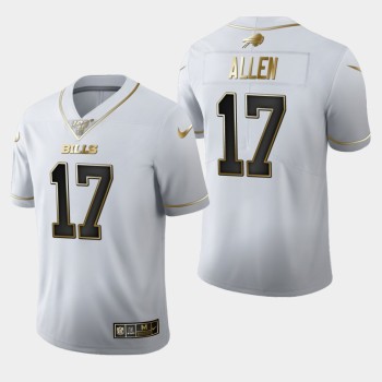 Men's Buffalo Bills #17 Josh Allen White 2019 100th Season Golden Edition Limited Stitched NFL Jersey Men's Buffalo Bills #17 Josh Allen White 2019 100th Season Golden Edition Limited Stitched NFL Jersey