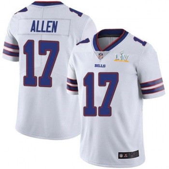 Men's Buffalo Bills #17 Josh Allen White 2021 Super Bowl LV Stitched NFL Jersey Men's Buffalo Bills #17 Josh Allen White 2021 Super Bowl LV Stitched NFL Jersey