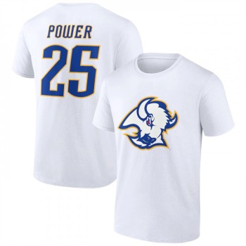 Men's Buffalo Sabres #25 Owen Power White T-Shirt Men's Buffalo Sabres #25 Owen Power White T-Shirt